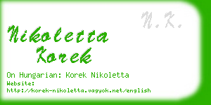 nikoletta korek business card